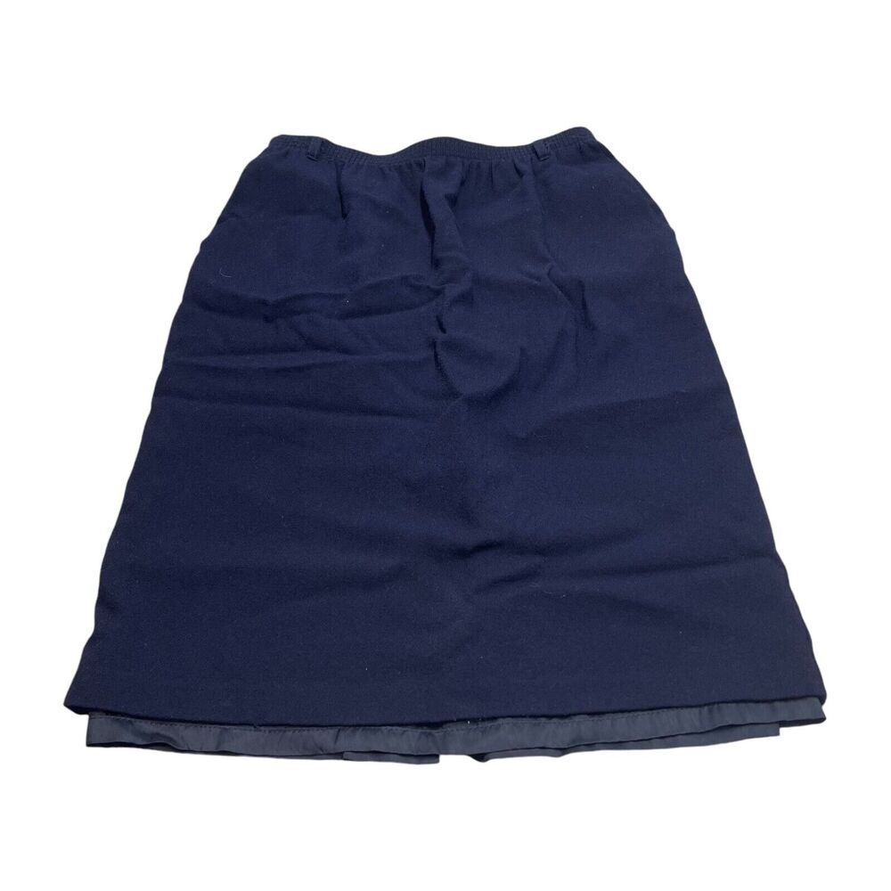 Alfred Dunner Pencil Skirt Women's 16 Navy Lined Straight Elastic Waist Pull On - Picture 1 of 6